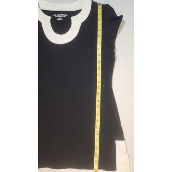 Soft Surroundings Women Black White Trim‎ Tunic-Size Petite Small Career Leisure - Picture 5 of 6